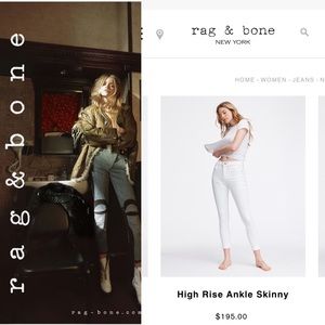 Rag & Bone White Sz24 NWT jeans sold out in stores